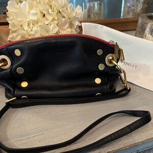 Hammitt Daniel Crossbody Crossbody/Clutch Black/Brushed Gold Red Zip